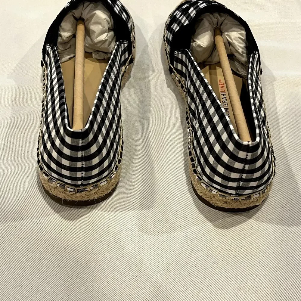 Isaac Mizrahi Live! Gingham Espadrilles with Eyelet Embroidery Black Marilyn 7
